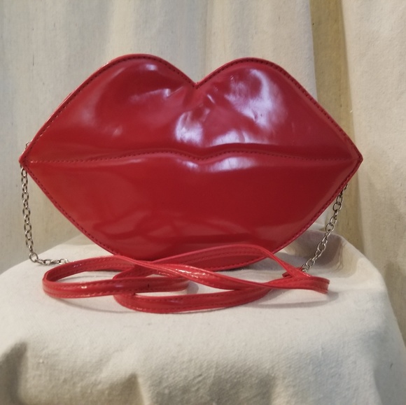 unbranded Handbags - Red Lips Clutch Purse Evening Handbag Tote Fun Bag